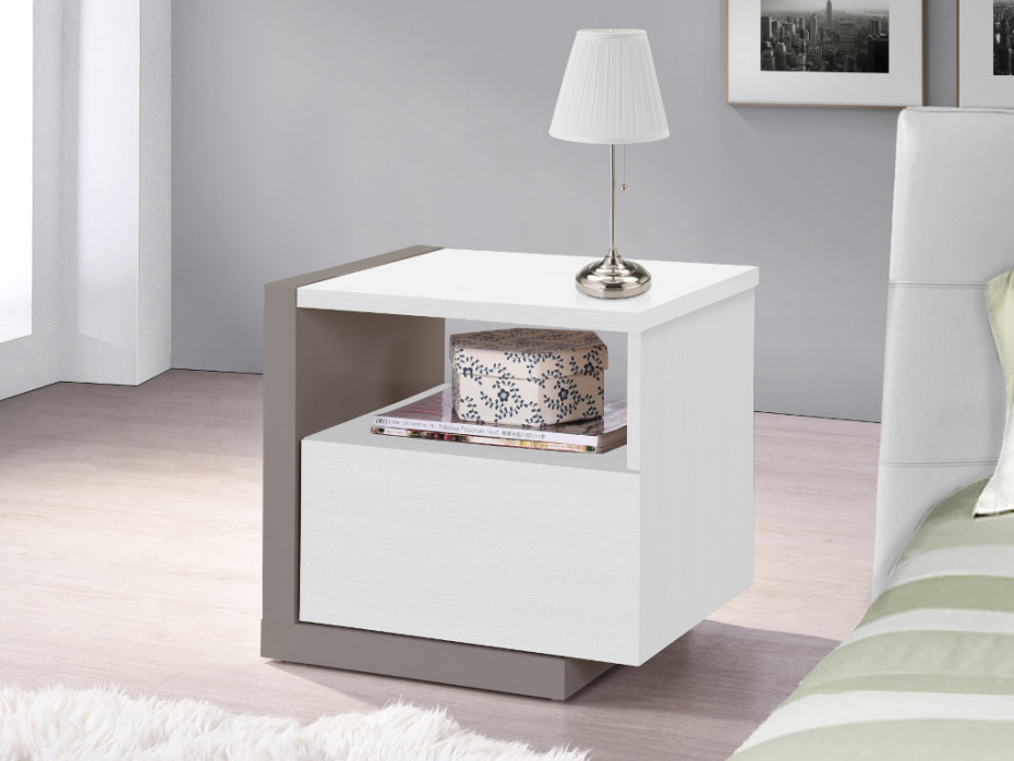2 set 40 x 30 x 60 cm bianco mobili per camera da letto Happy Home Comodino con 2 cassetti legno